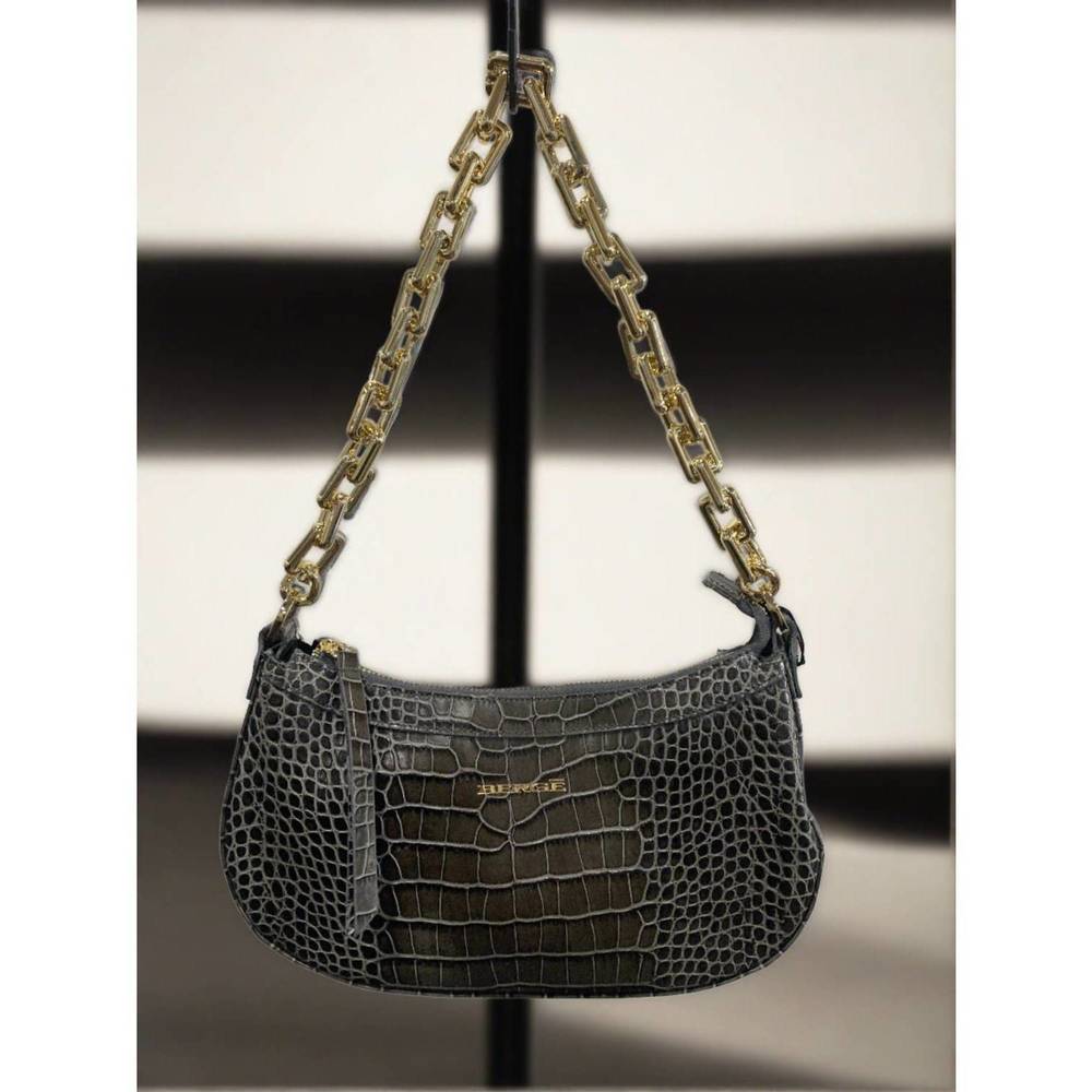 NEW BERGE women's terra zip top handbag in grey